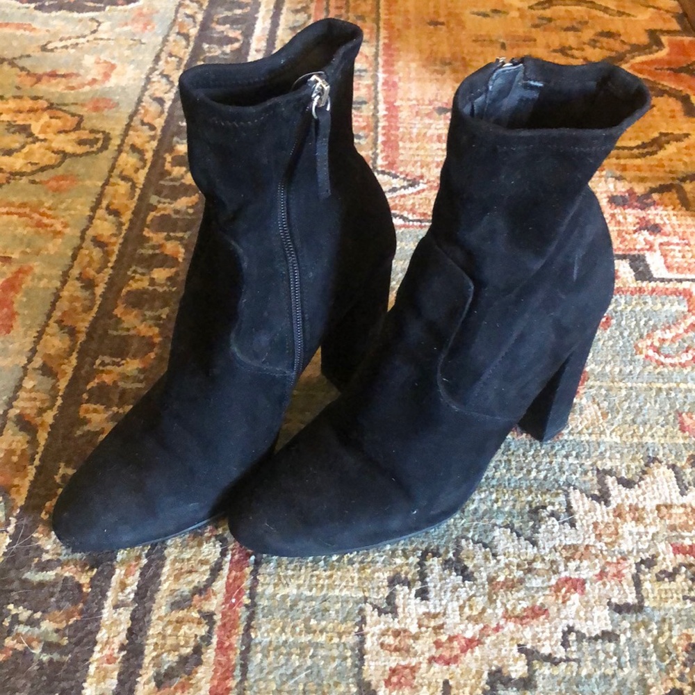 Black suede booties